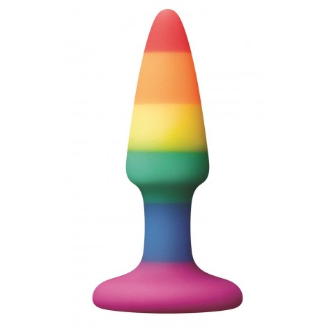 Разноцветная мини-пробка Colours Pride Edition Pleasure Plug Mini - 8,9 см.