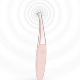 Розовый точечный вибромассажер Senzi Vibrator - 14,7 см.