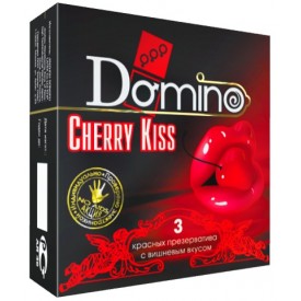 Презервативы Domino Cherry Kiss со вкусом вишни - 3 шт.